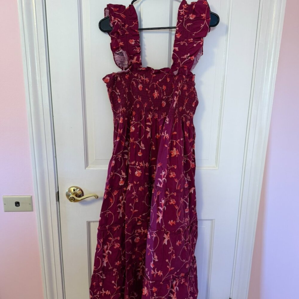 Hill House Home Ellie Nap Dress - Burgundy Botanical - Picture 2 of 4